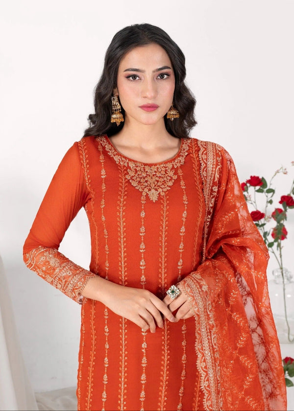 COPPER ORANGE KURTI SET ALL605