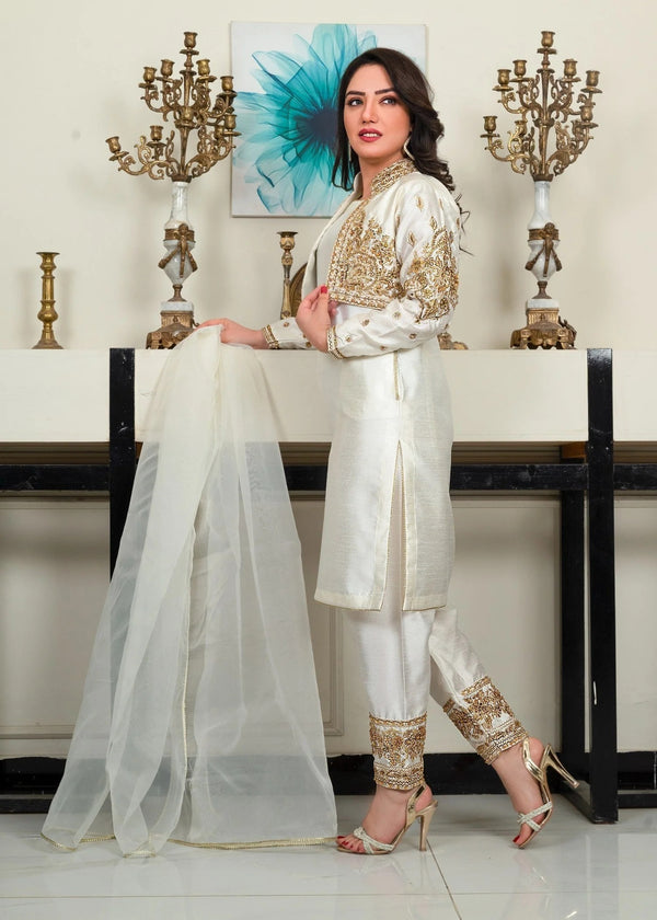 CREAM COLOR WAISTCOAT SET ALL222