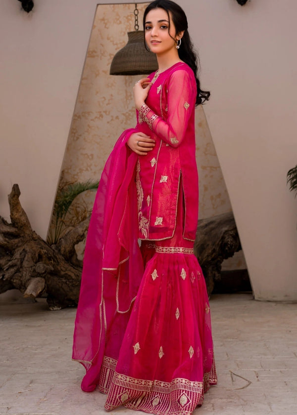 PINK GHARARA SET ALT009