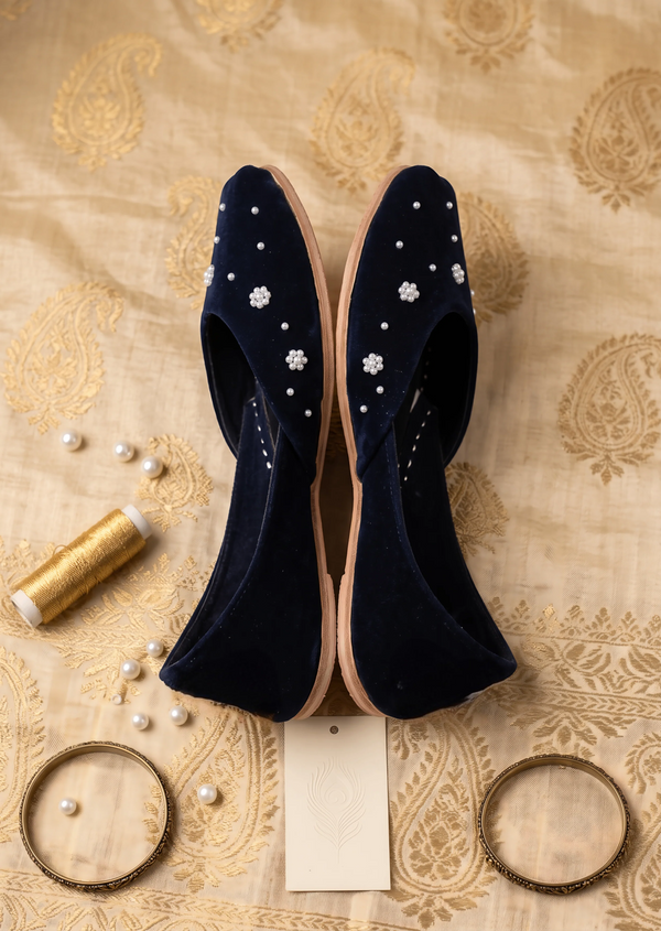 NAVY BLUE VELVET KHUSSA ALK801