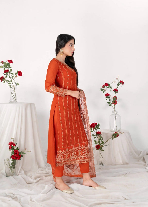 COPPER ORANGE KURTI SET ALL605