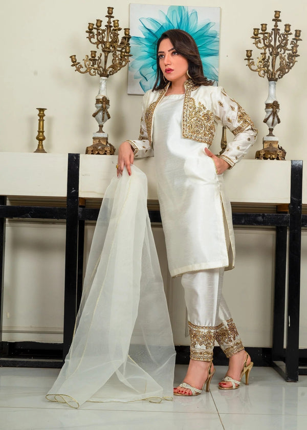 CREAM COLOR WAISTCOAT SET ALL222