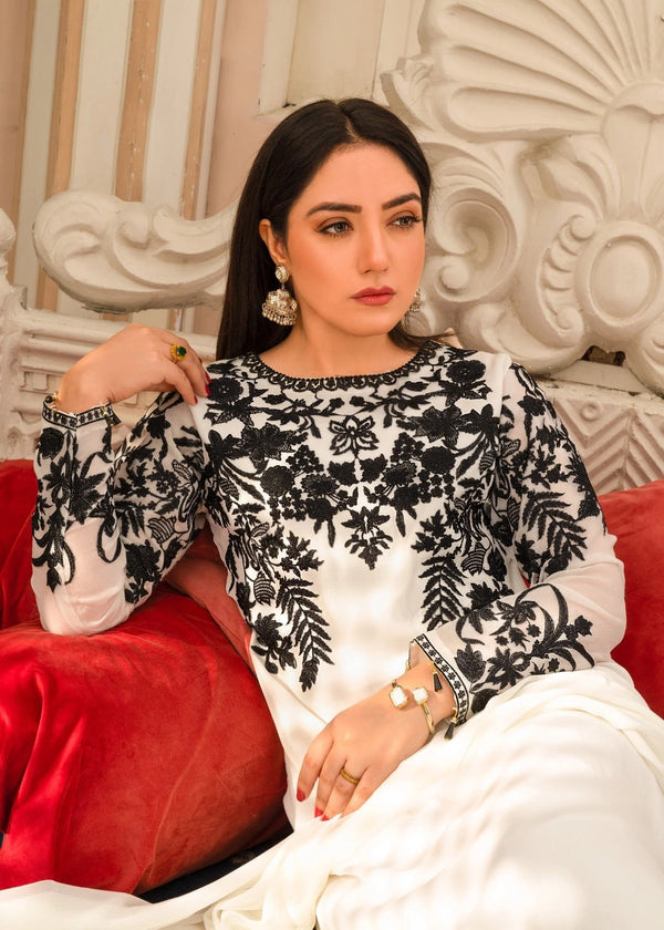 White chiffon suit ALL201
