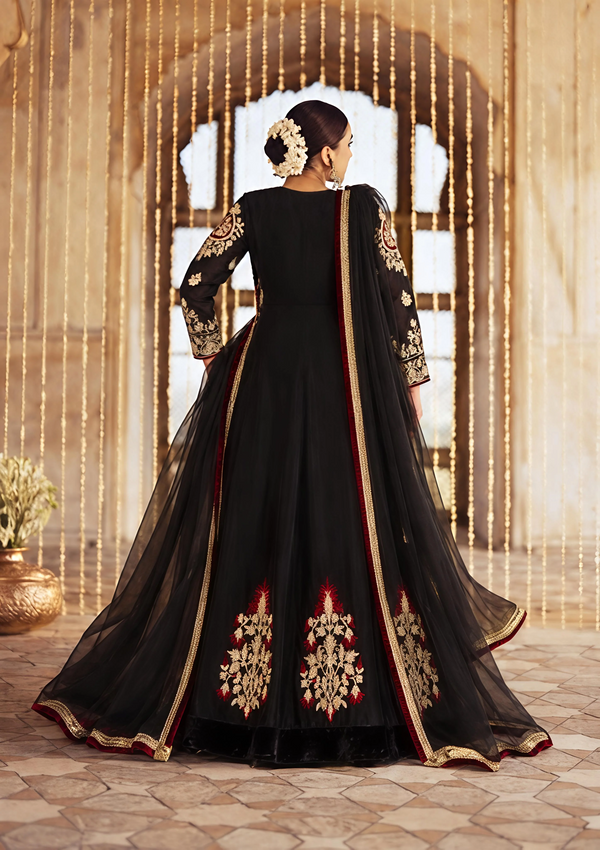 Black Maxi with Waistcoat ALL206