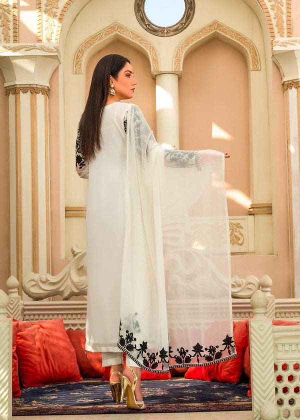 White chiffon suit ALL201