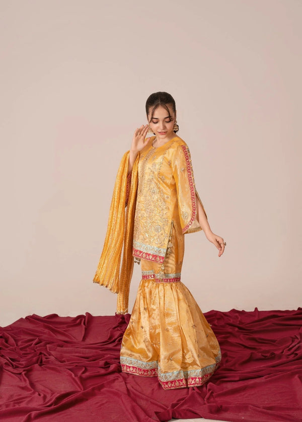 Mustard Gharara set 406