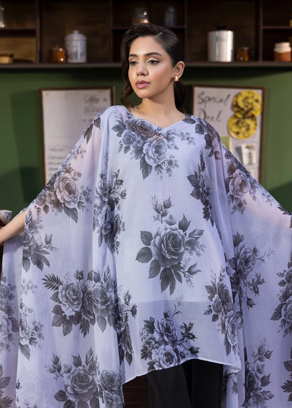 ice blue chiffon kaftan ALB20