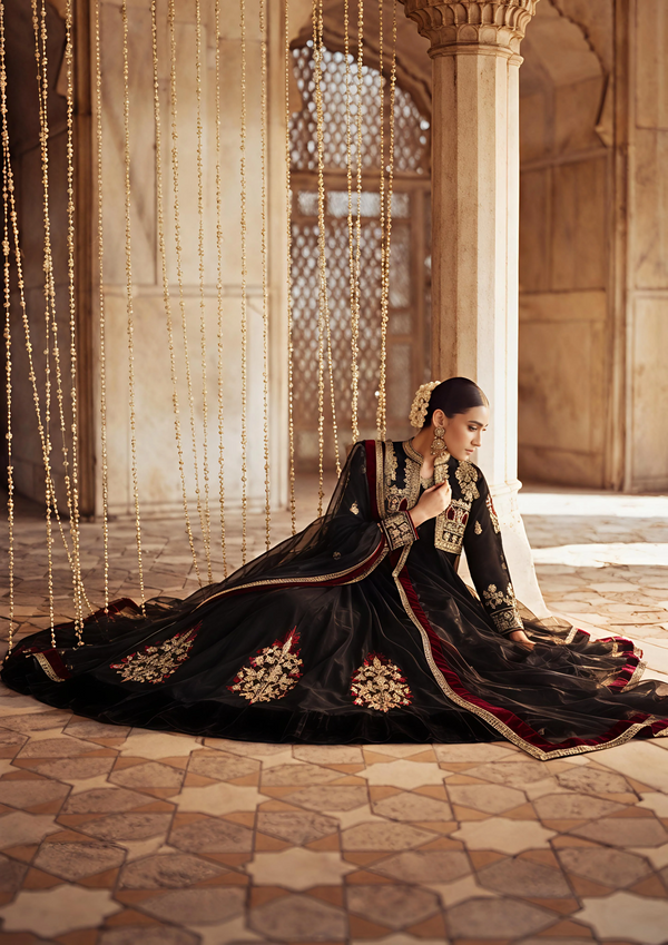 Black Maxi with Waistcoat ALL206