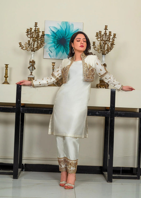 CREAM COLOR WAISTCOAT SET ALL222