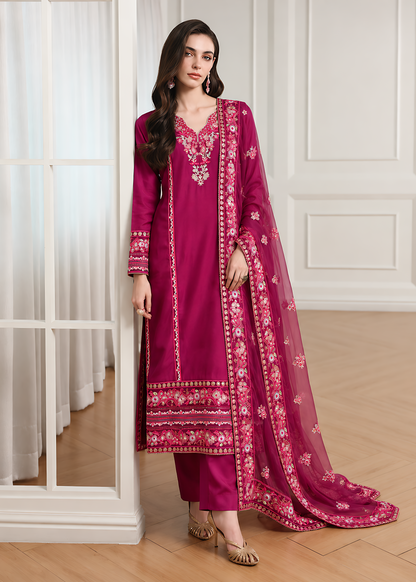 Rose Magenta Silk Suit ALS5897-M