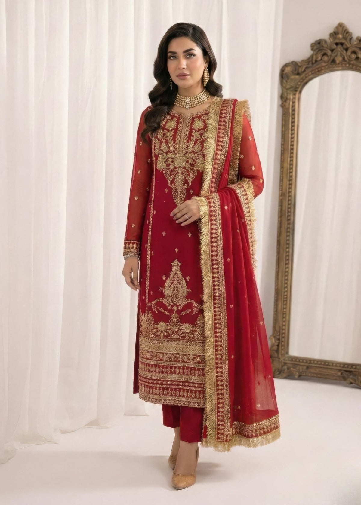HOT PINK RED SUIT ALN30