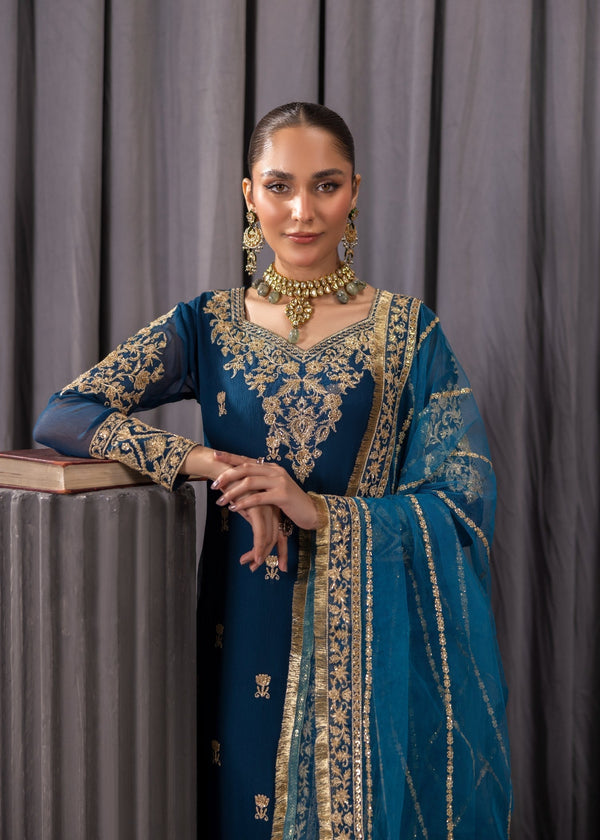 TEAL BLUE SUIT ALN03